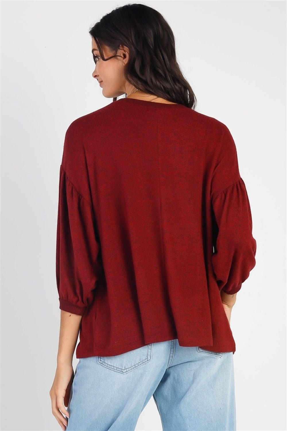 Cherish Apparel Drop Shoulder Puff Sleeve Top - Runway Regalia