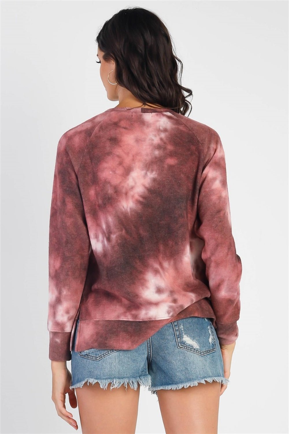 Cherish Apparel Tie - Dye Round Neck Long Sleeve Sweatshirt - Runway Regalia