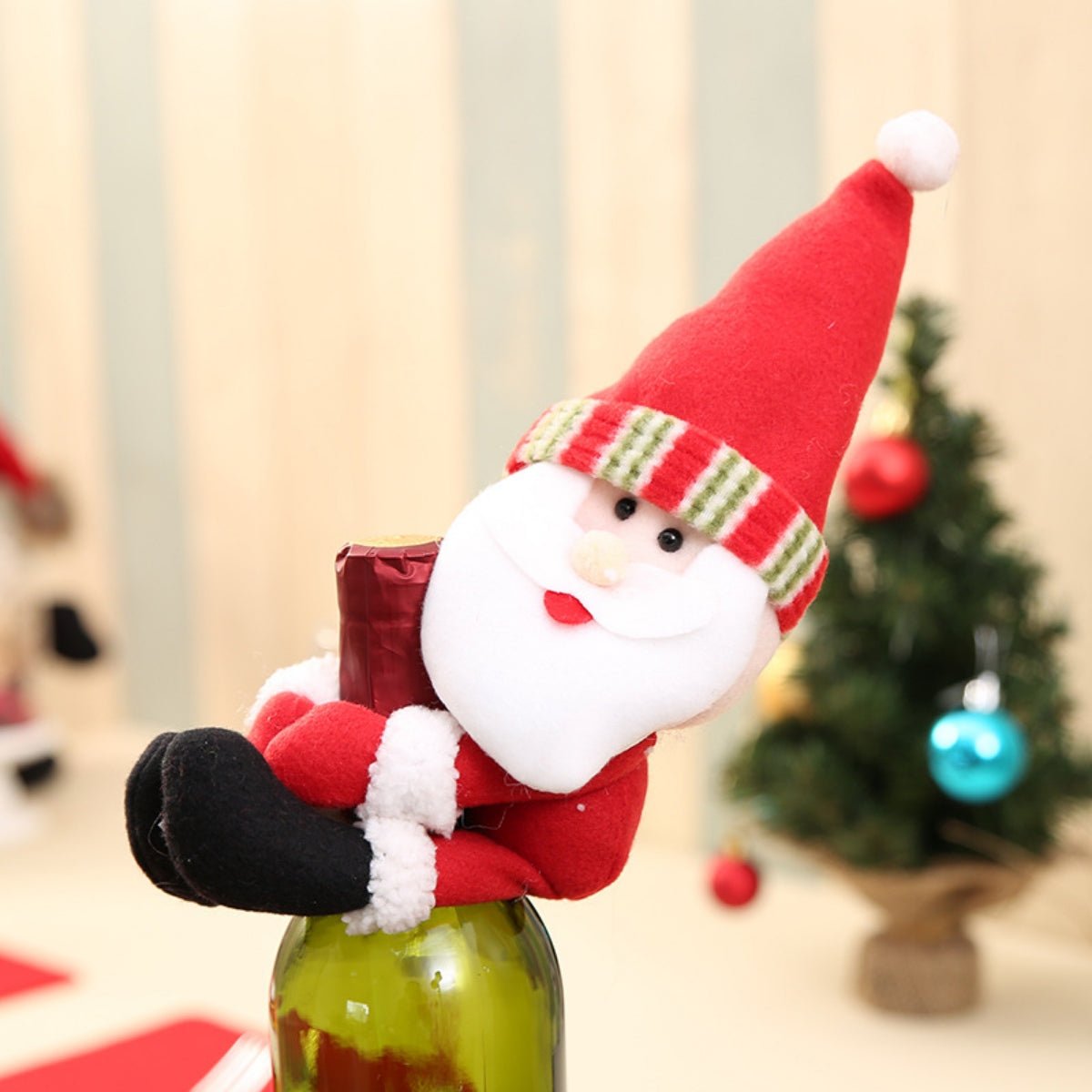 Christmas Doll Wine Bottle Decoration - Runway Regalia