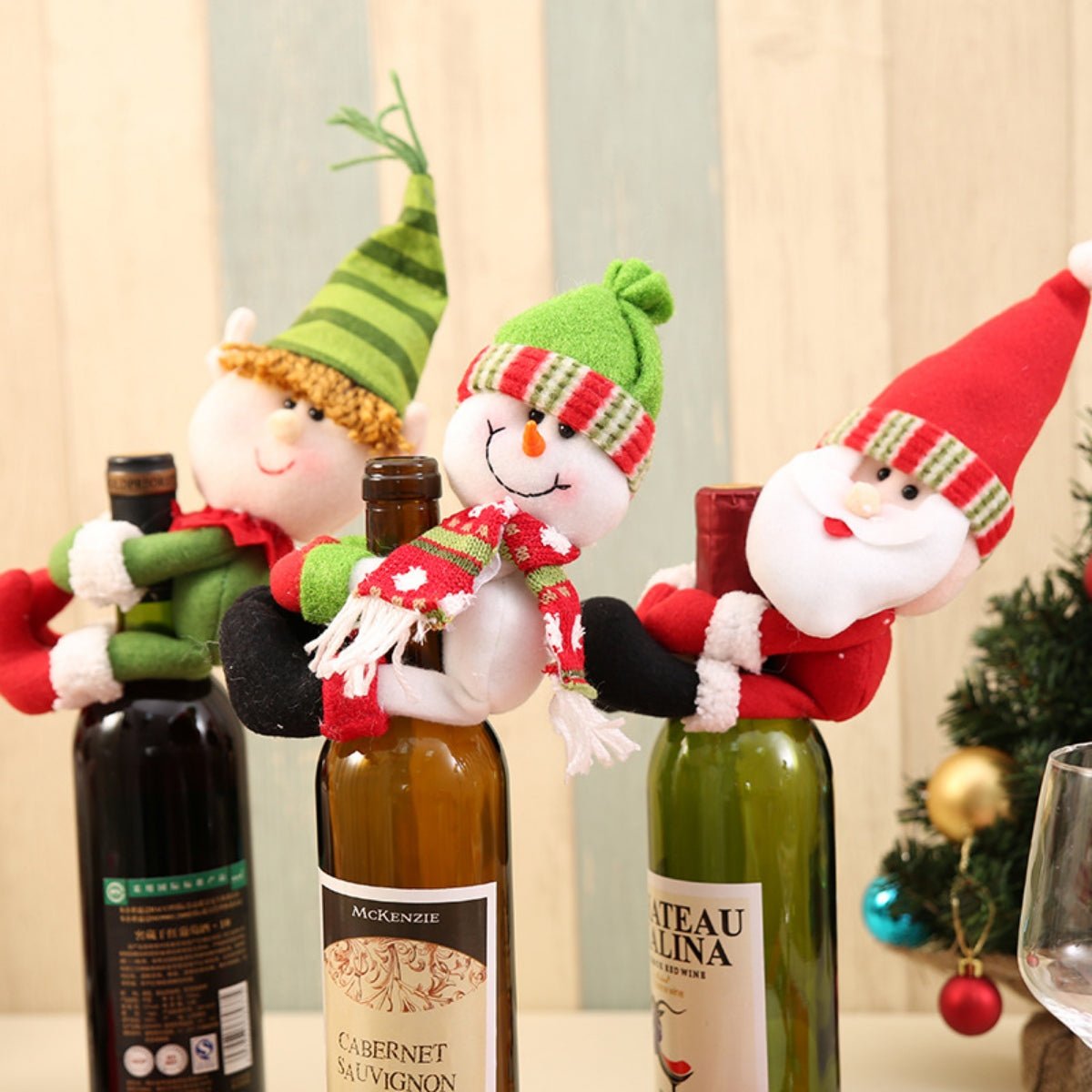 Christmas Doll Wine Bottle Decoration - Runway Regalia