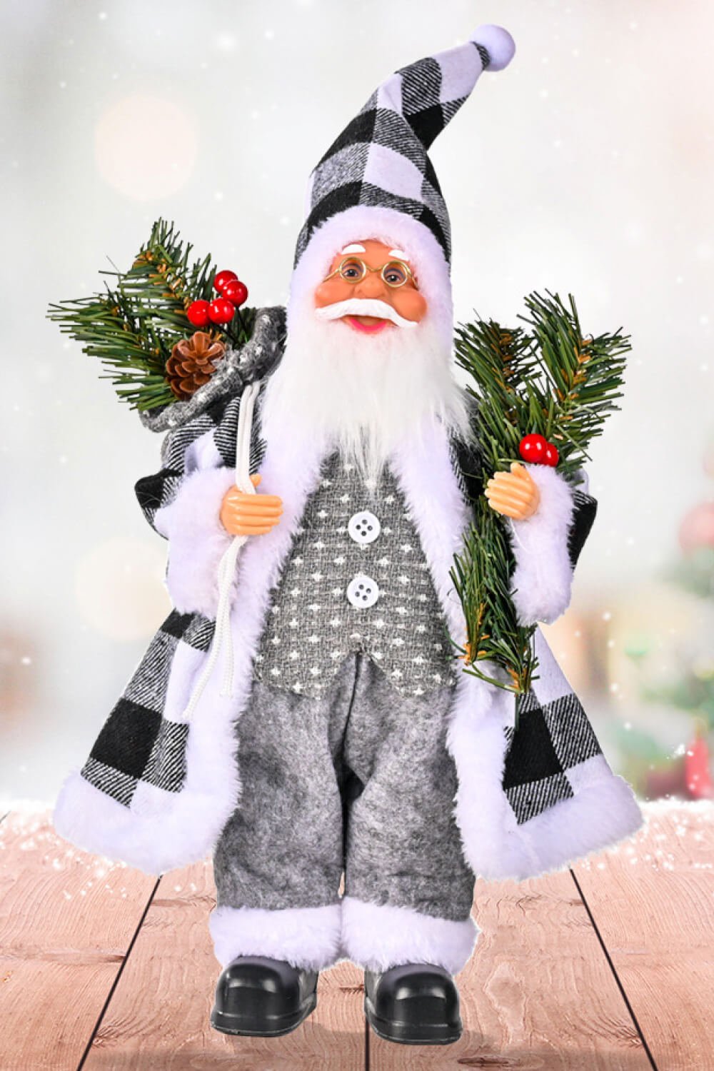 Christmas Standing Santa Claus Figure - Runway Regalia