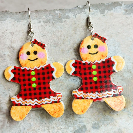 Christmas Themed Acrylic Dangle Earrings - Runway Regalia