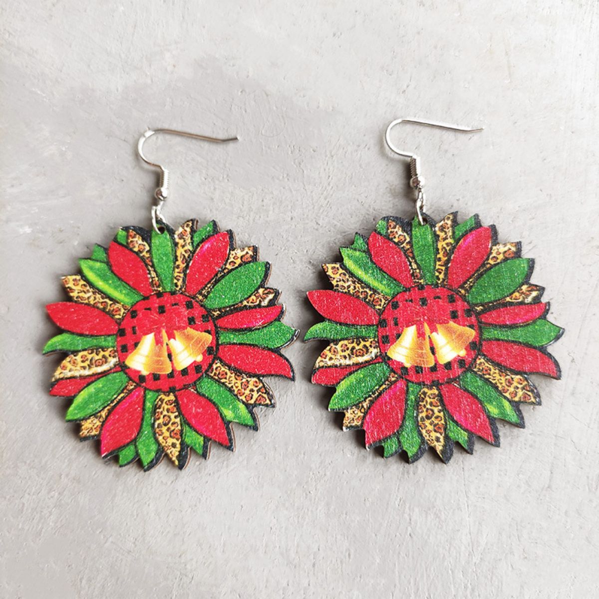 Christmas Themed Wood Dangle Earrings - Runway Regalia