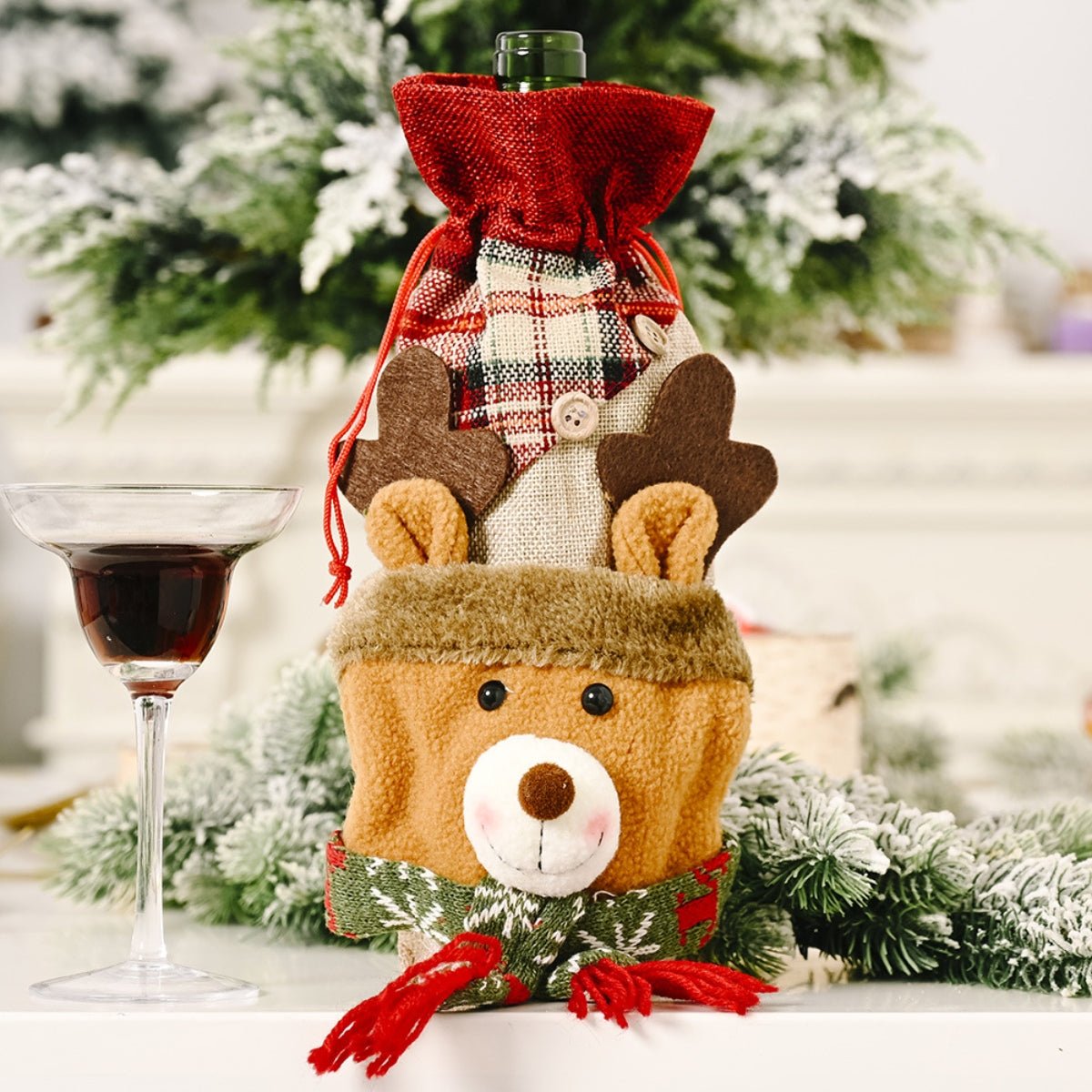 Christmas Wine Bottle Cover - Runway Regalia