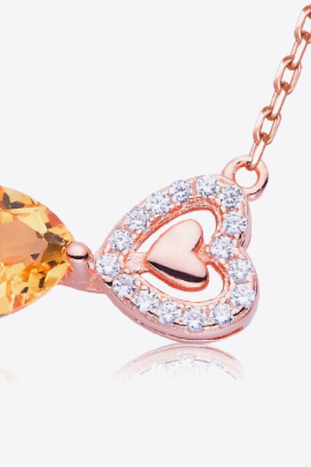 Citrine Heart 925 Sterling Silver Necklace - Runway Regalia