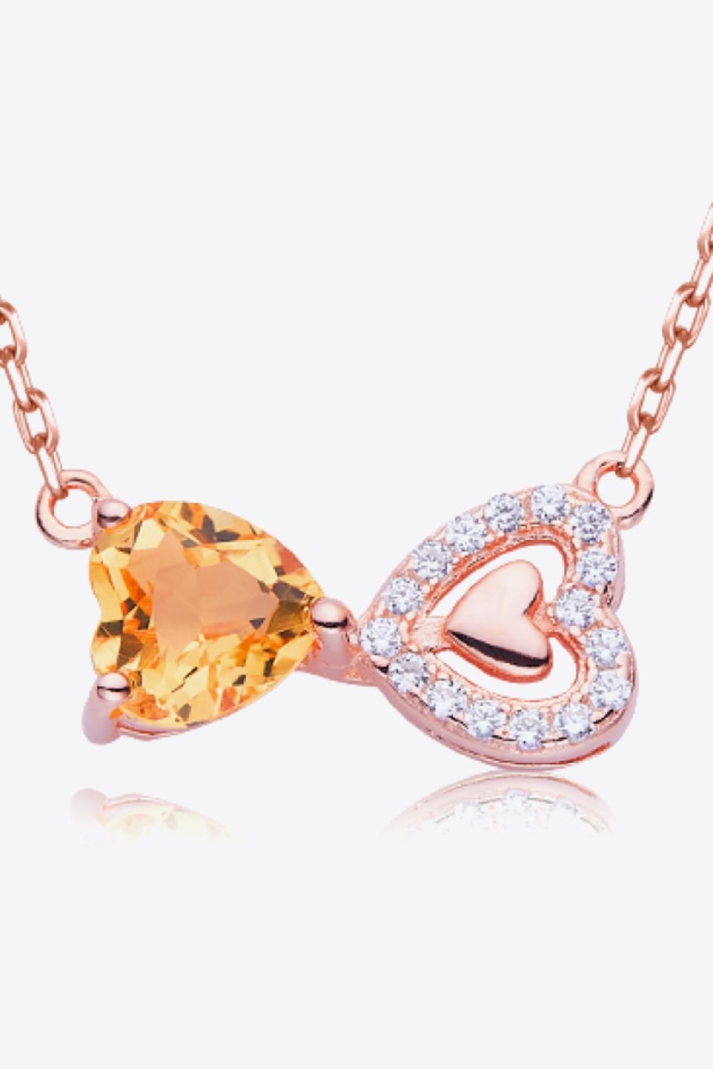 Citrine Heart 925 Sterling Silver Necklace - Runway Regalia