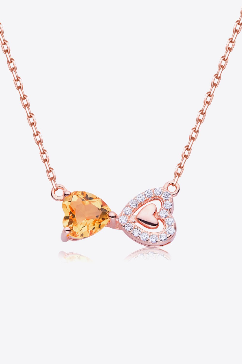 Citrine Heart 925 Sterling Silver Necklace - Runway Regalia