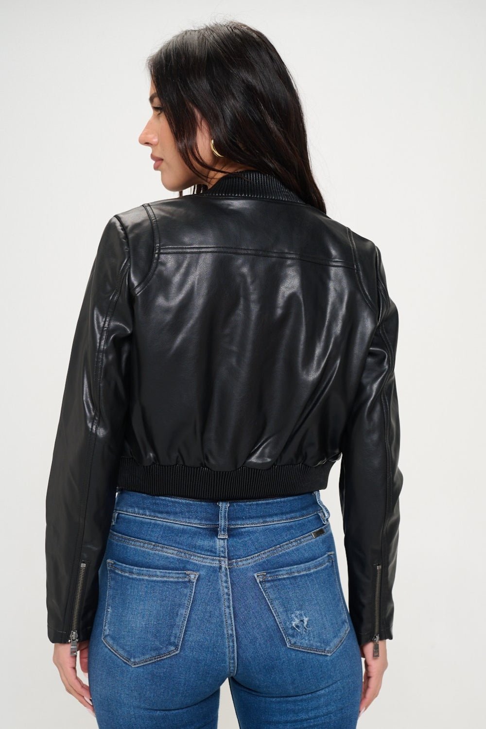 Coalition LA Zip Up Cropped Bomber Jacket - Runway Regalia