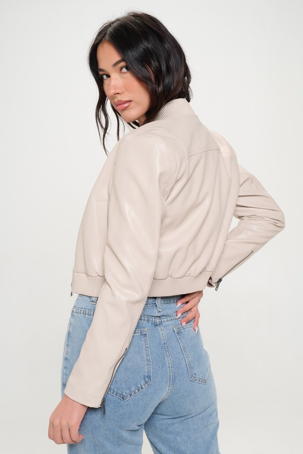 Coalition LA Zip Up Cropped Bomber Jacket - Runway Regalia