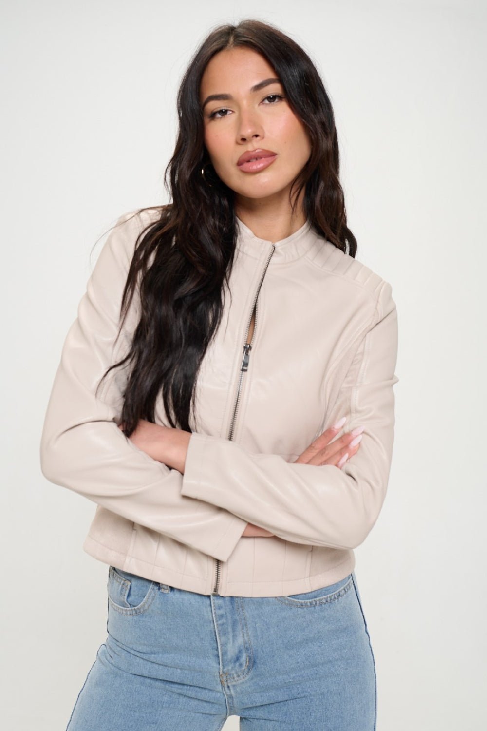 Coalition LA Zip Up Vegan Moto Jacket - Runway Regalia