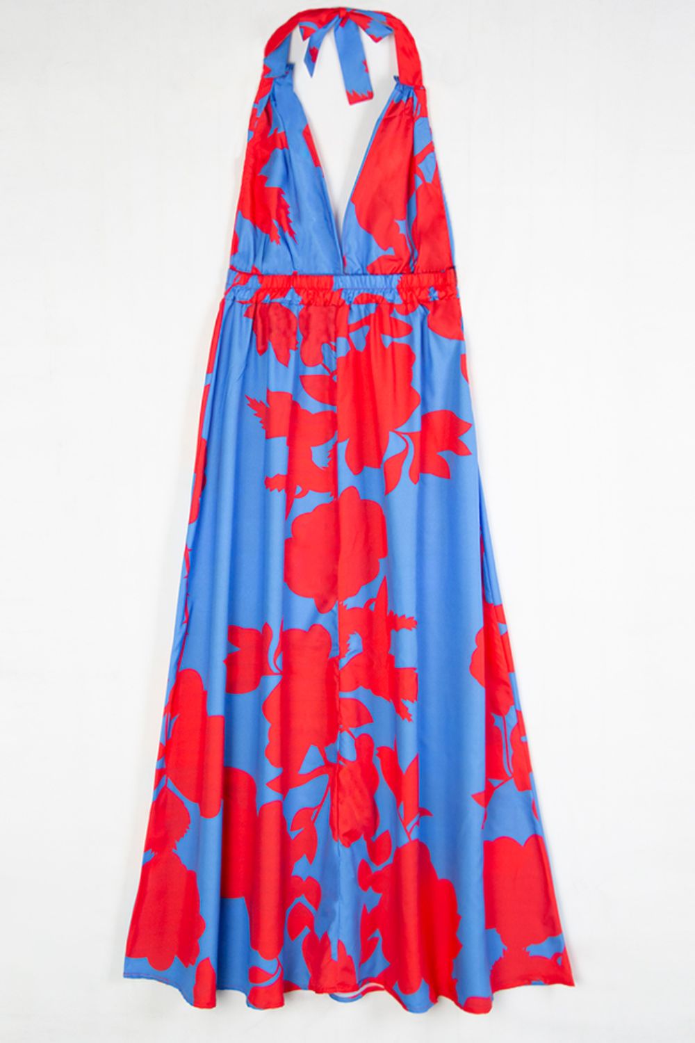 Contrast Halter Neck Maxi Dress - Runway Regalia