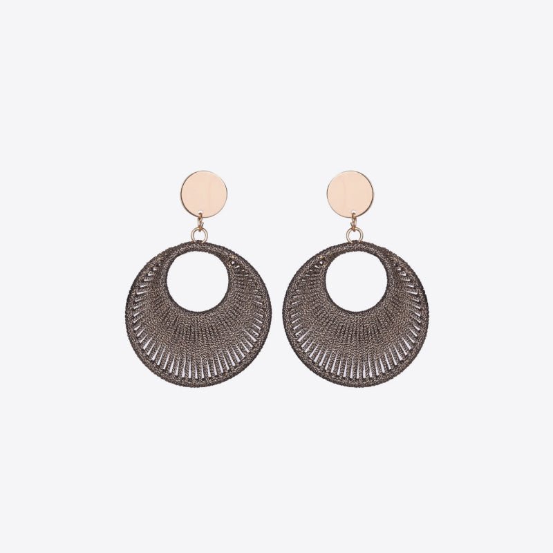 Cotton Cord Geometric Drop Earrings - Runway Regalia