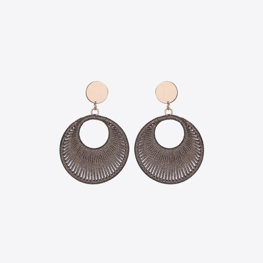 Cotton Cord Geometric Drop Earrings - Runway Regalia