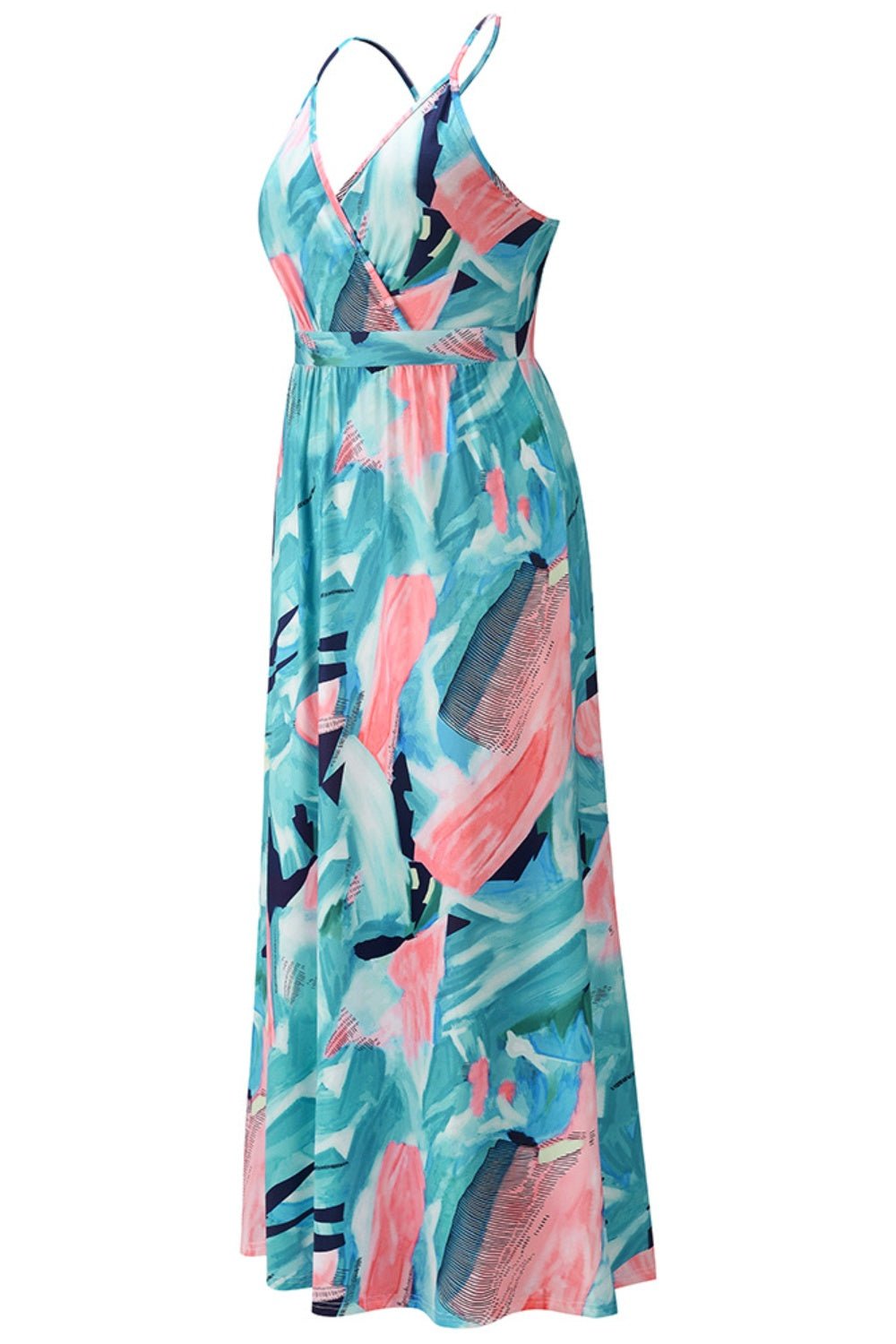 Crisscross Printed Surplice Cami Dress - Runway Regalia