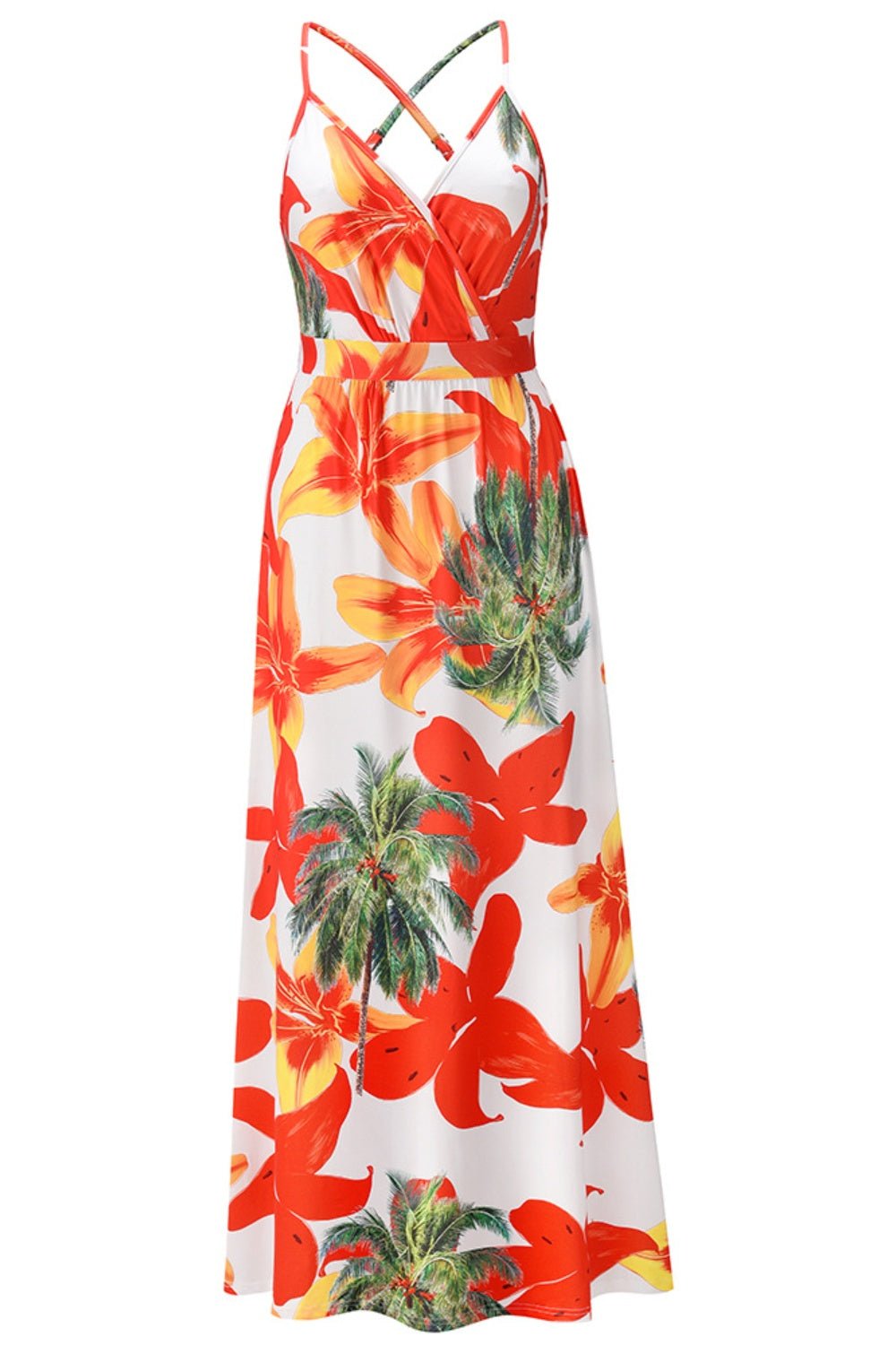 Crisscross Printed Surplice Cami Dress - Runway Regalia