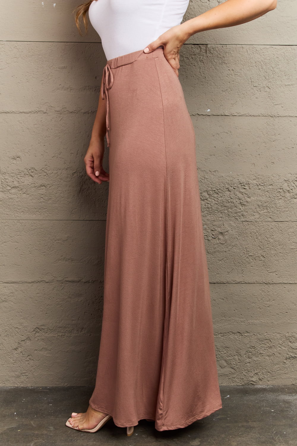 Culture Code For The Day Full Size Flare Maxi Skirt in Chocolate - Runway Regalia