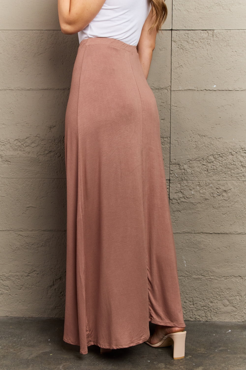 Culture Code For The Day Full Size Flare Maxi Skirt in Chocolate - Runway Regalia