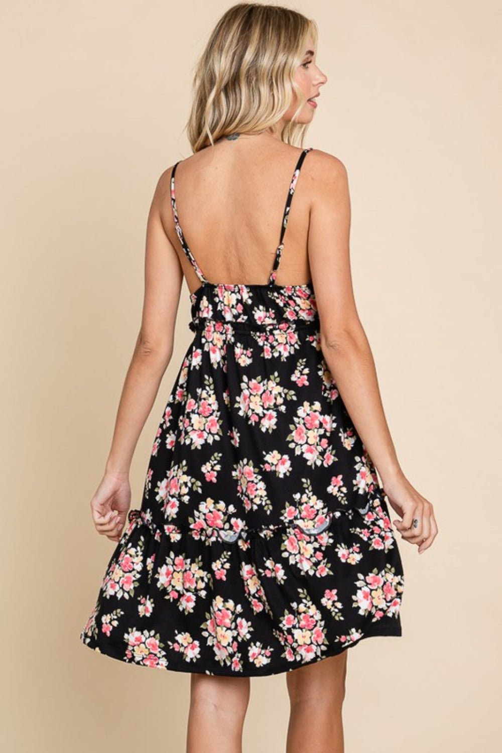 Culture Code Full Size Floral Frill Cami Dress - Runway Regalia