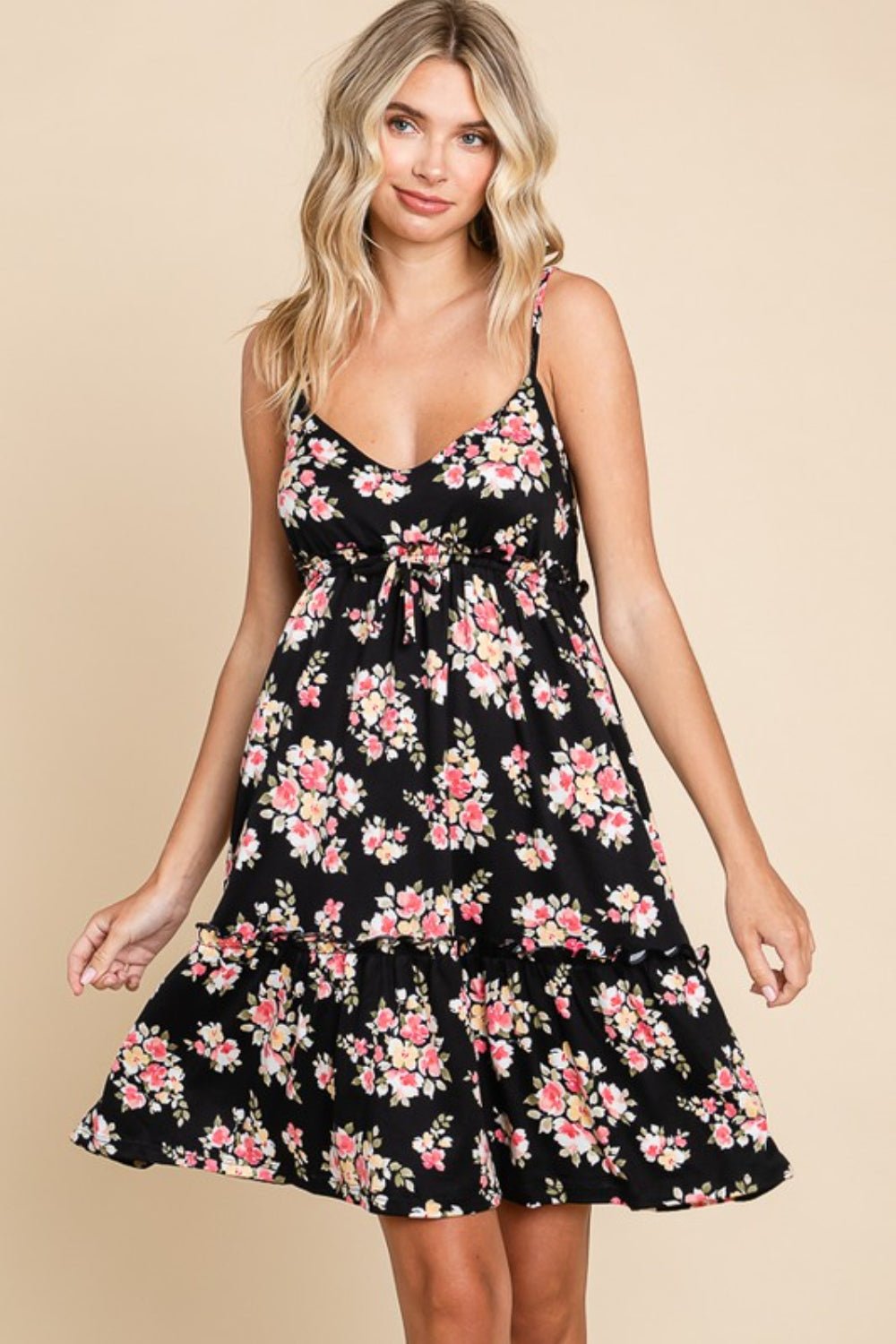 Culture Code Full Size Floral Frill Cami Dress - Runway Regalia