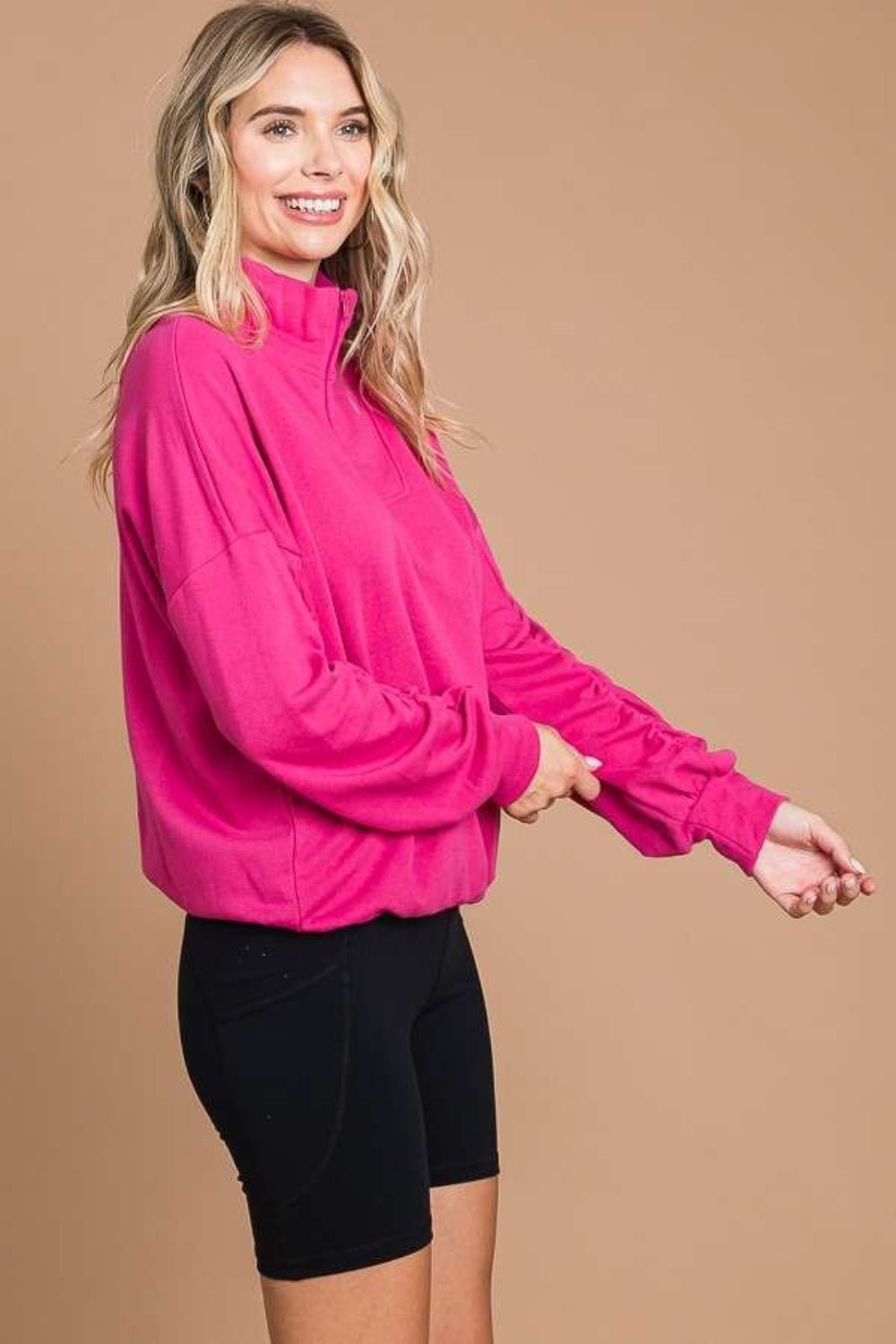 Culture Code Full Size Half Zip Long Sleeve Sweatshirt - Runway Regalia