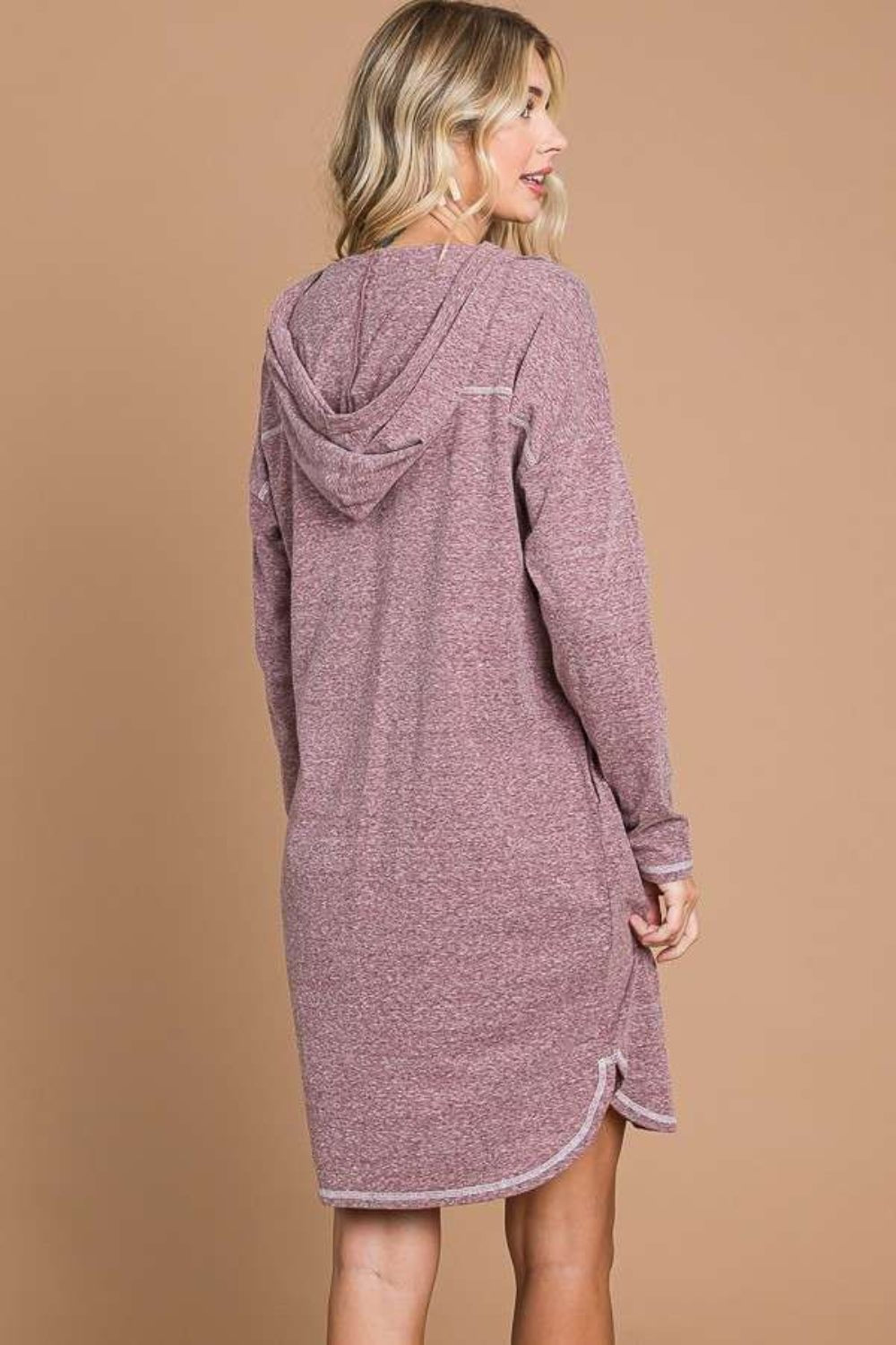 Culture Code Full Size Hooded Long Sleeve Sweater Dress - Runway Regalia