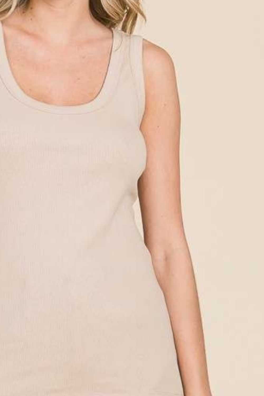 Culture Code Full Size Ribbed Scoop Neck Tank - Runway Regalia