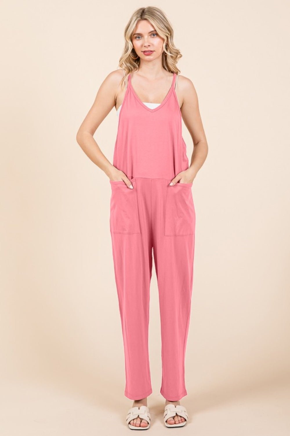 Culture Code Full Size Sleeveless Jumpsuit with Pockets - Runway Regalia