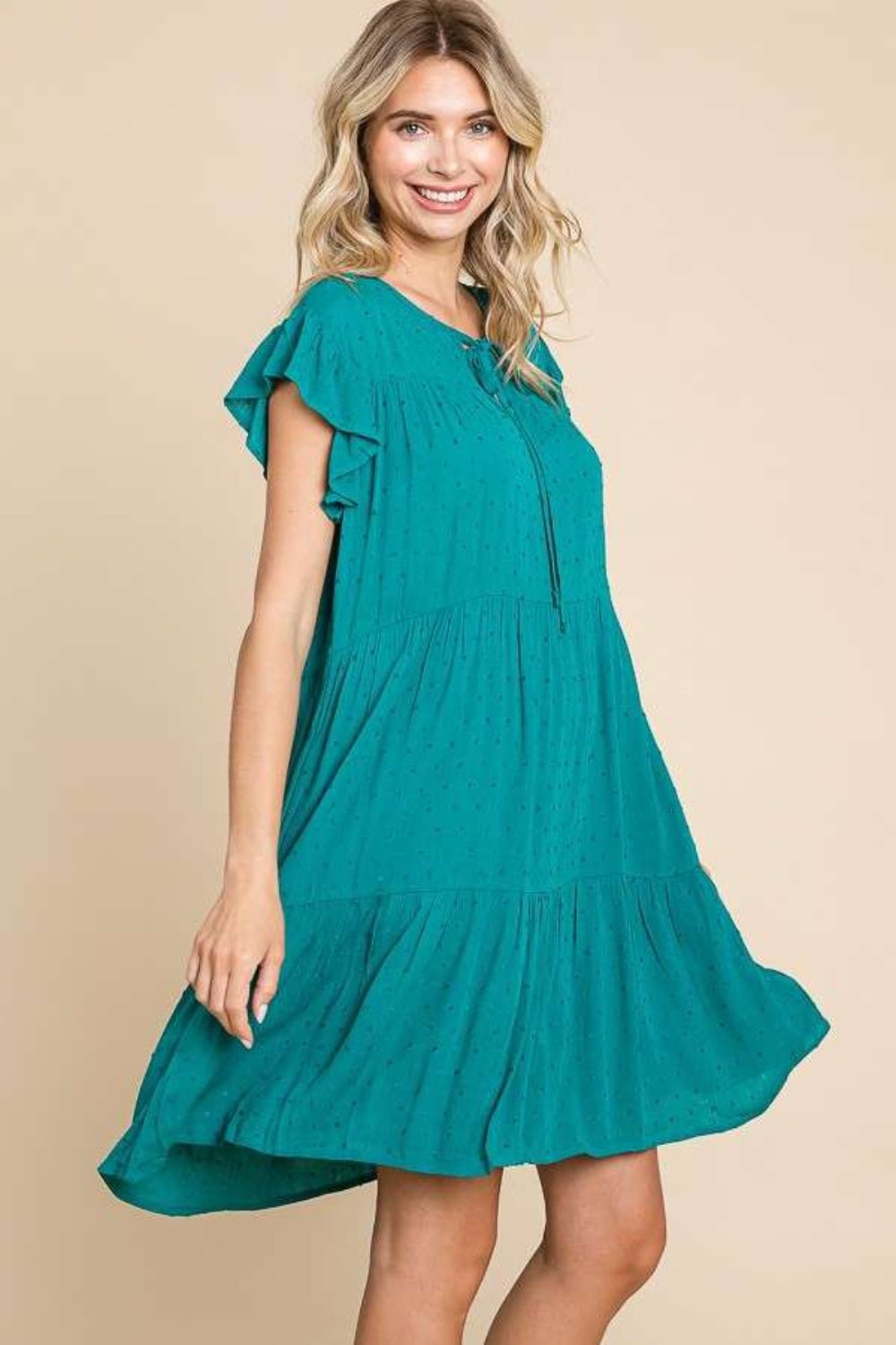 Culture Code Ruffle Cap Sleeve Tiered Dress - Runway Regalia