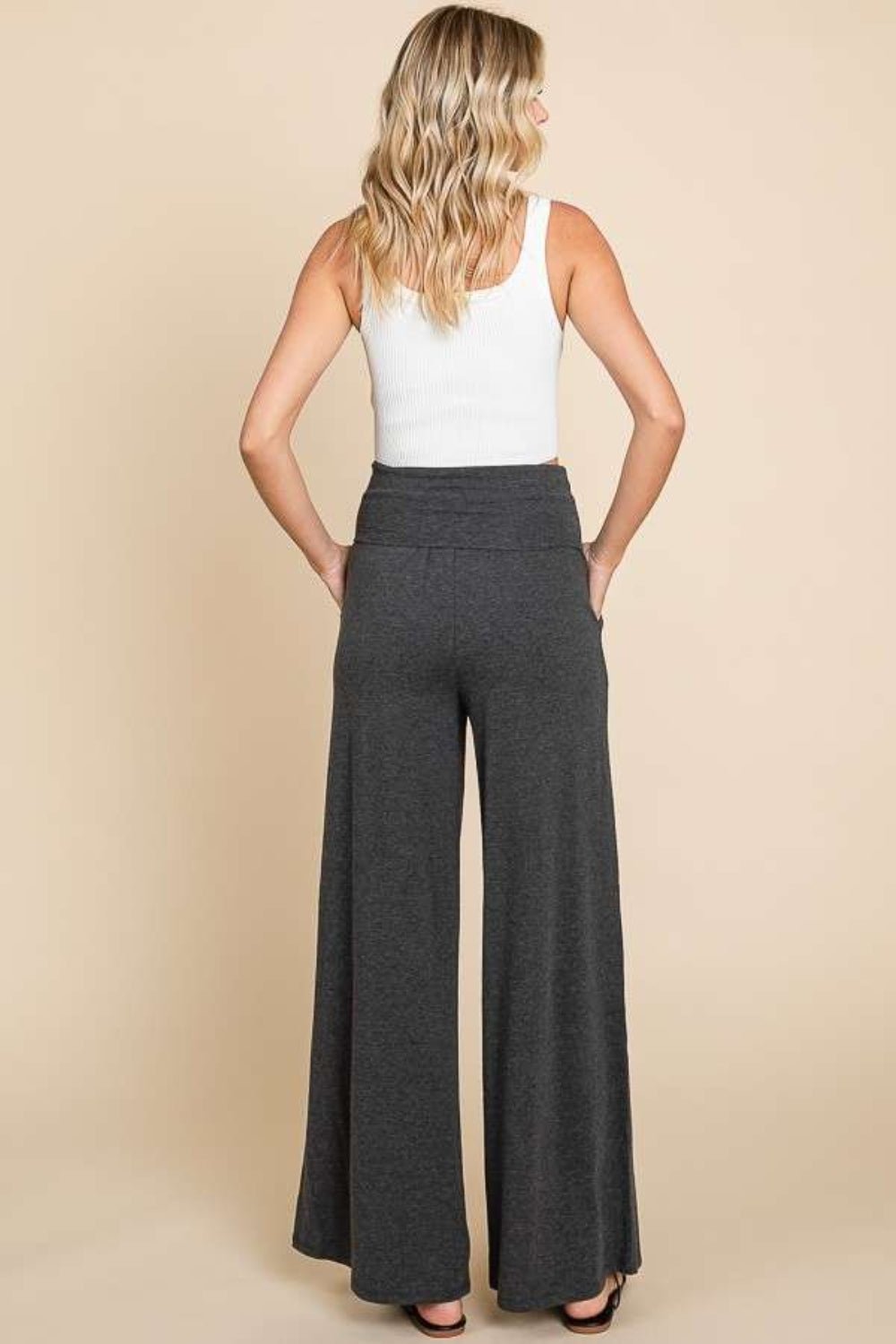 Culture Code Wide Waistband High Waist Wide Leg Pants - Runway Regalia