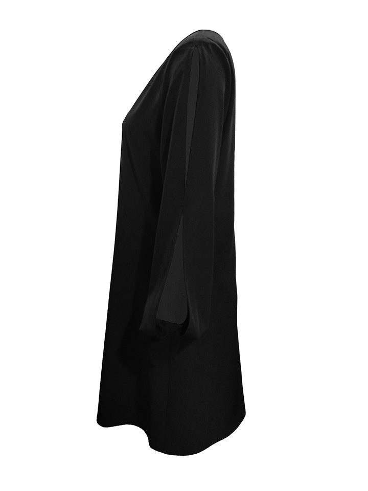 Cutout Long Sleeve Round Neck Dress - Runway Regalia