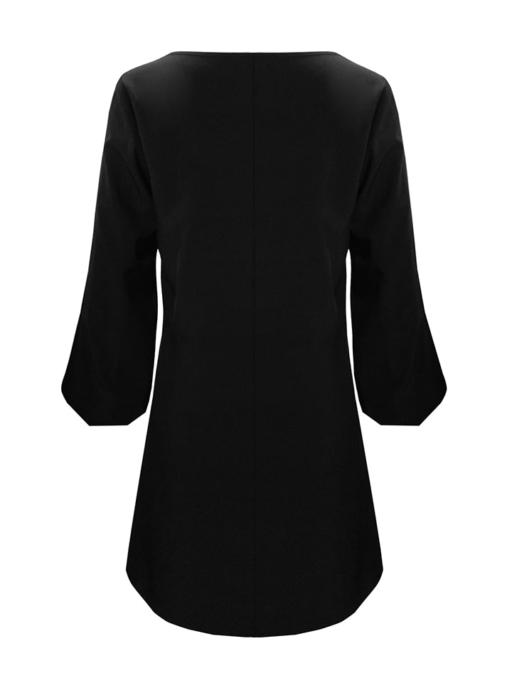 Cutout Long Sleeve Round Neck Dress - Runway Regalia