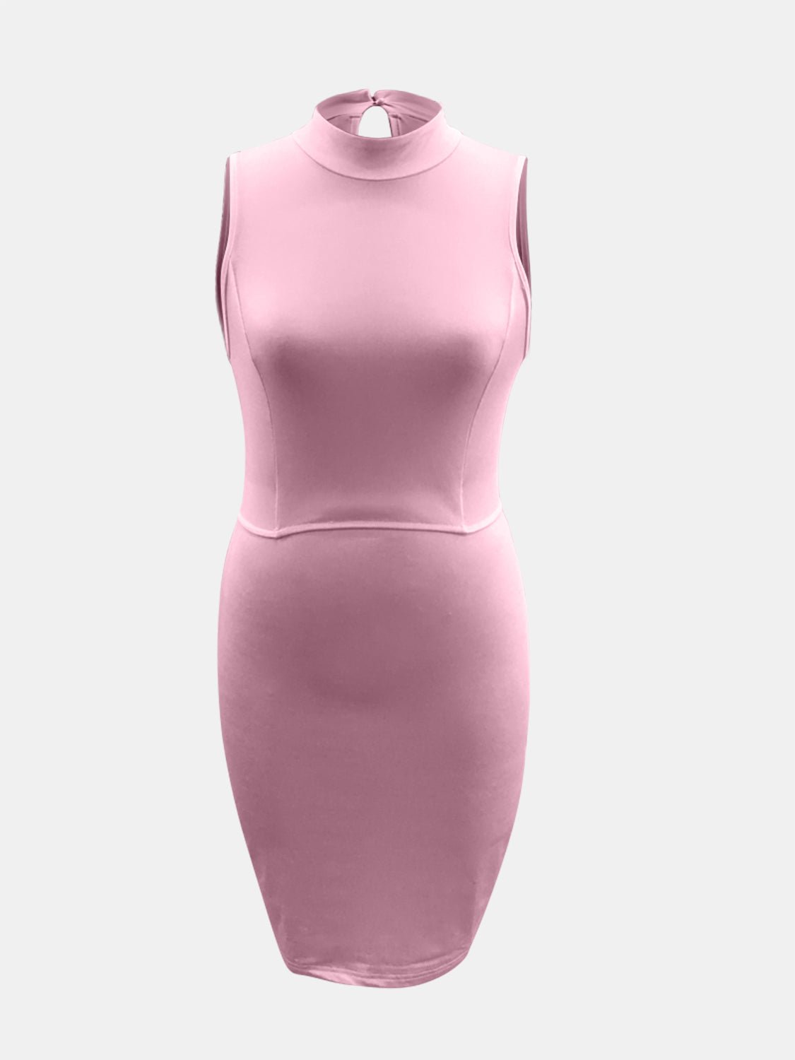 Cutout Mock Neck Sleeveless Dress - Runway Regalia