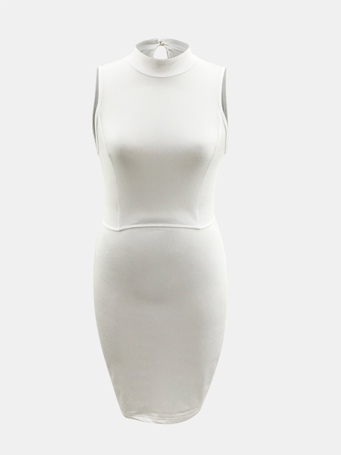 Cutout Mock Neck Sleeveless Dress - Runway Regalia