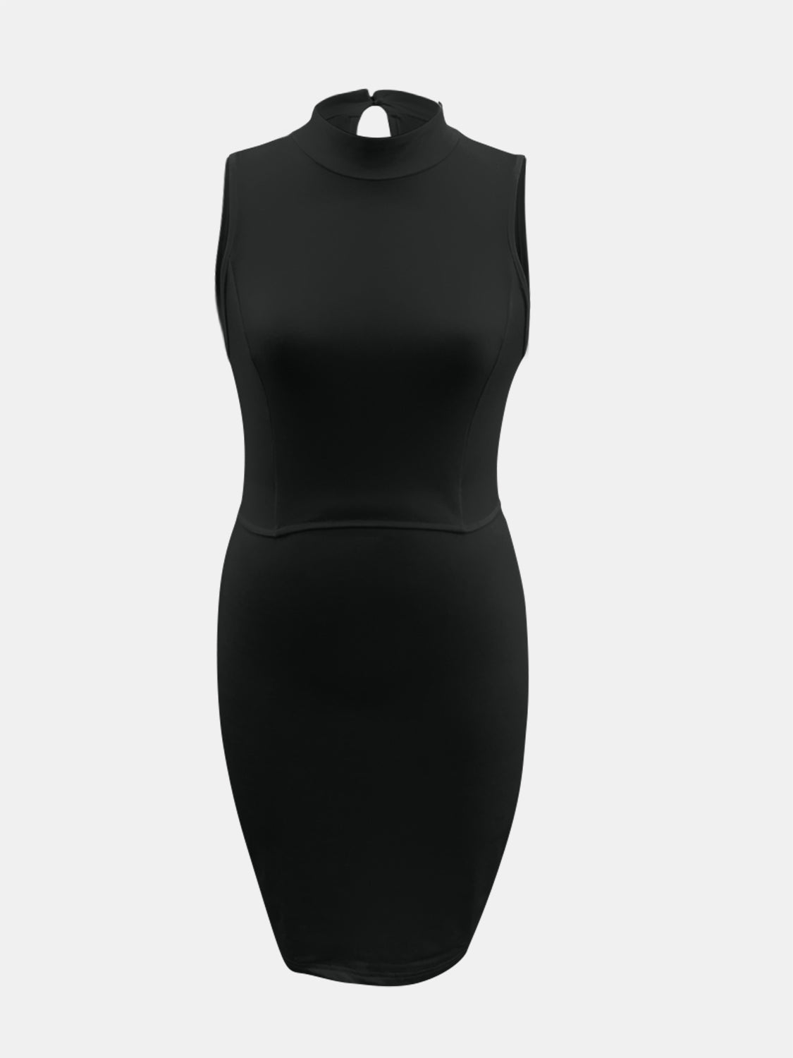 Cutout Mock Neck Sleeveless Dress - Runway Regalia