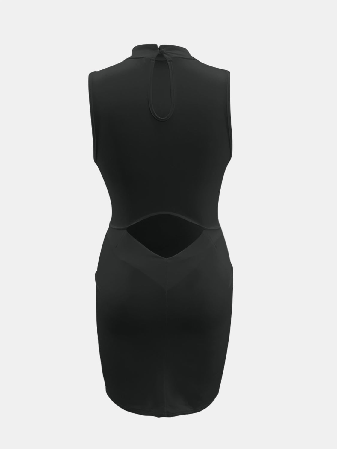 Cutout Mock Neck Sleeveless Dress - Runway Regalia