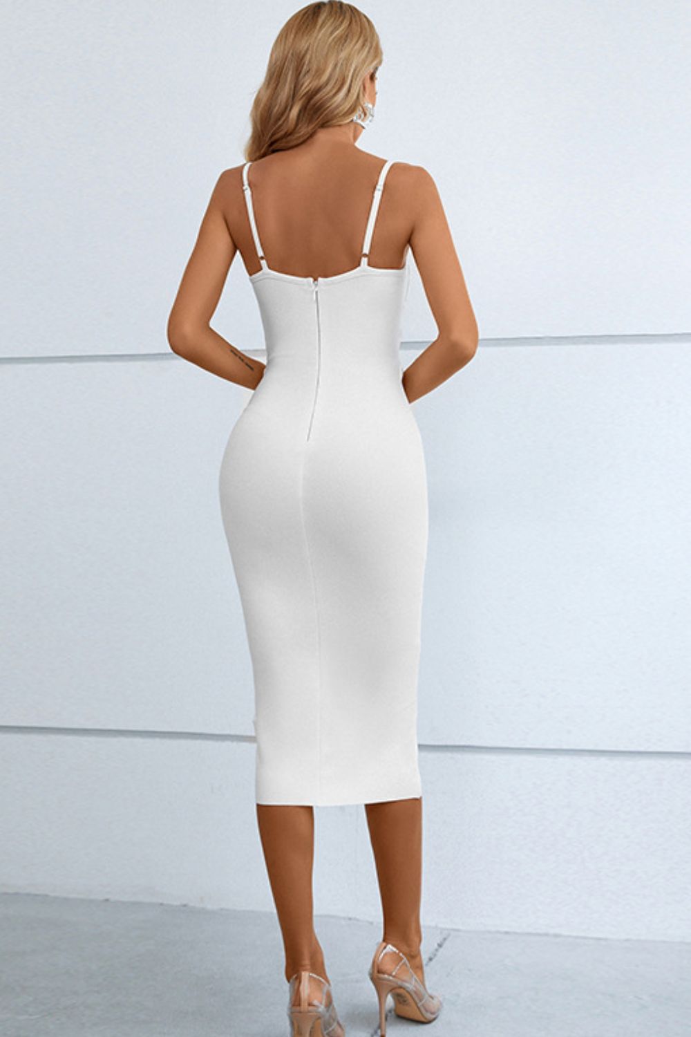 Cutout Spaghetti Strap Bodycon Dress - Runway Regalia