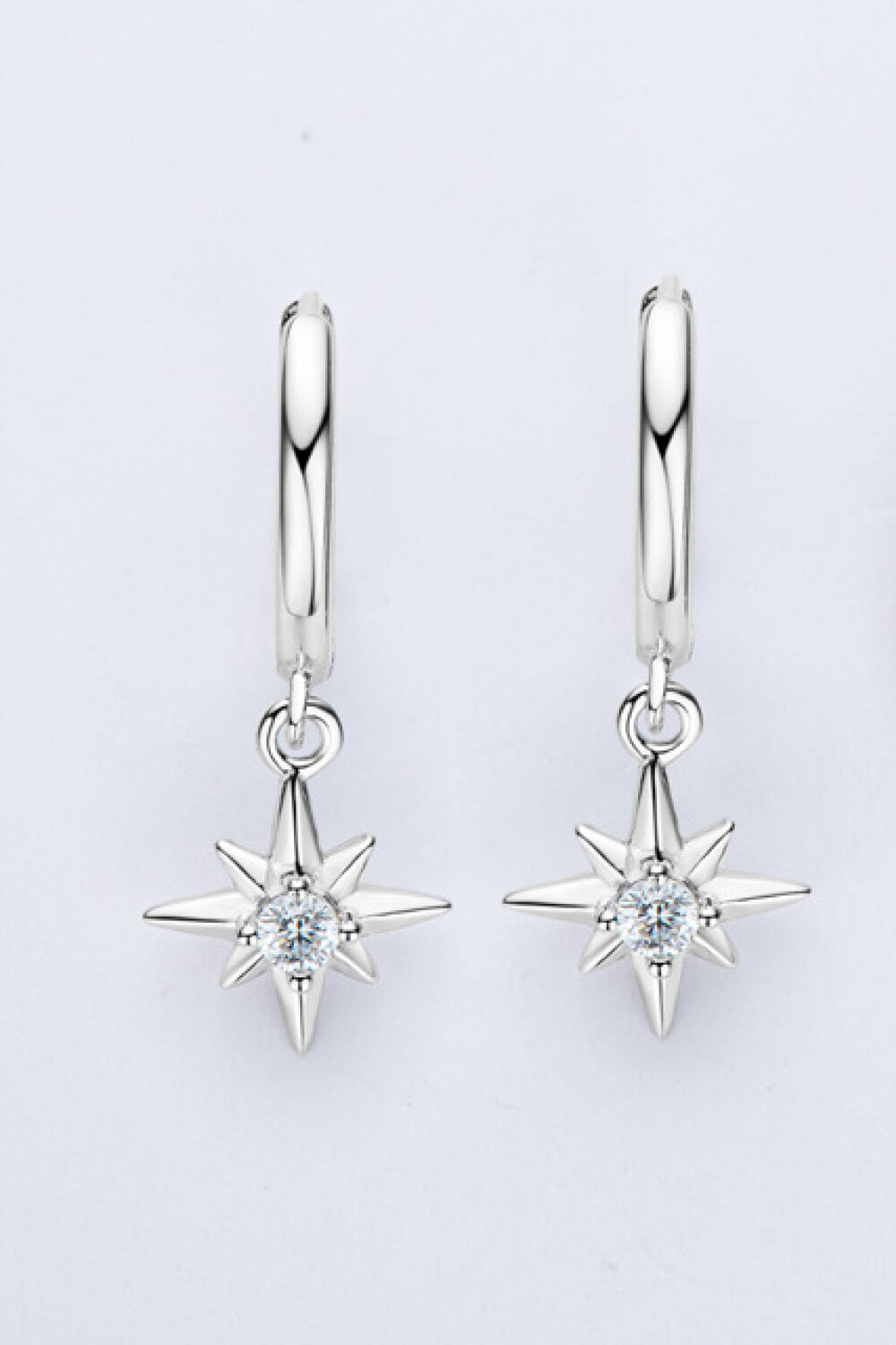 Pendientes colgantes con forma de estrella de moissanita