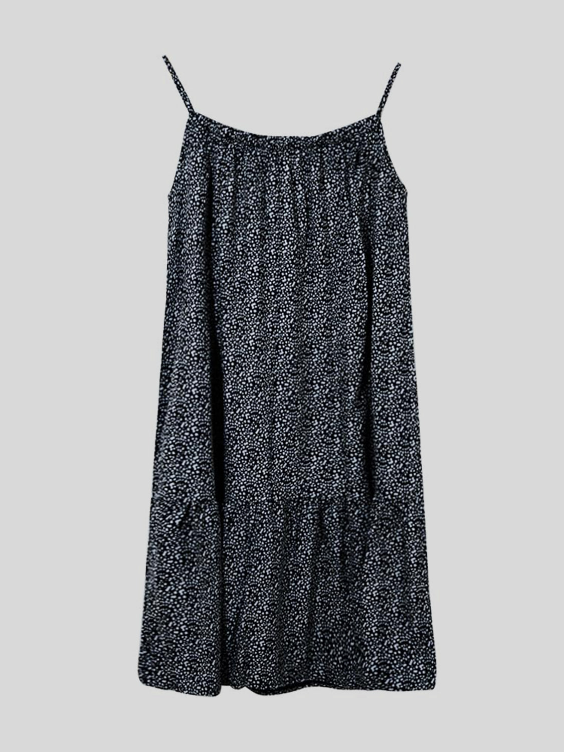 Vestido camisero mini sin mangas con estampado de tamaño completo