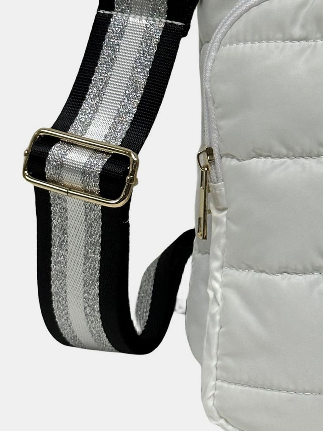 Quilted Water Bottle Sleeve with Striped Strap